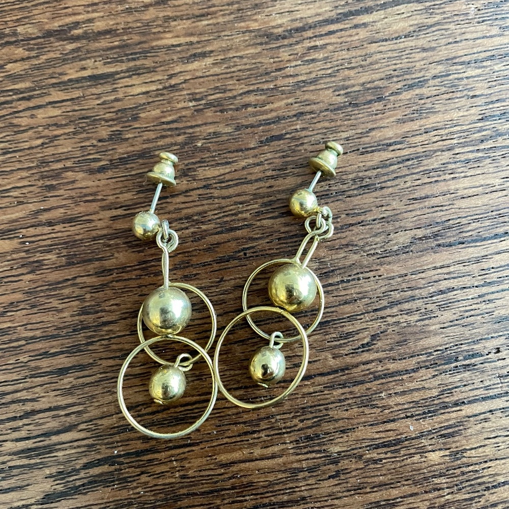 Gold-tone Architectural Earrings